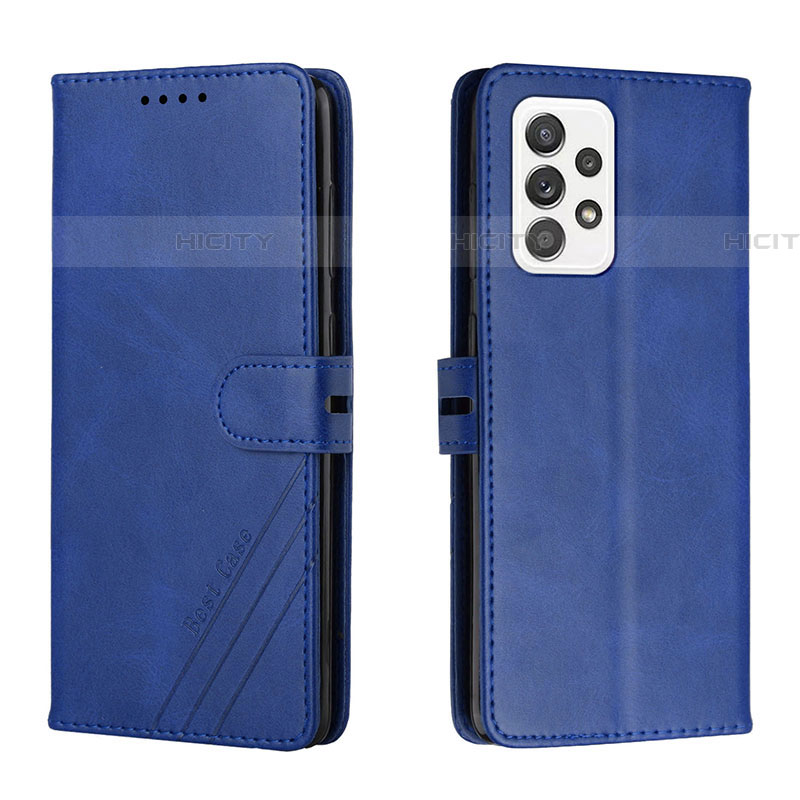 Handytasche Stand Schutzhülle Flip Leder Hülle H02X für Samsung Galaxy A53 5G Blau Plus