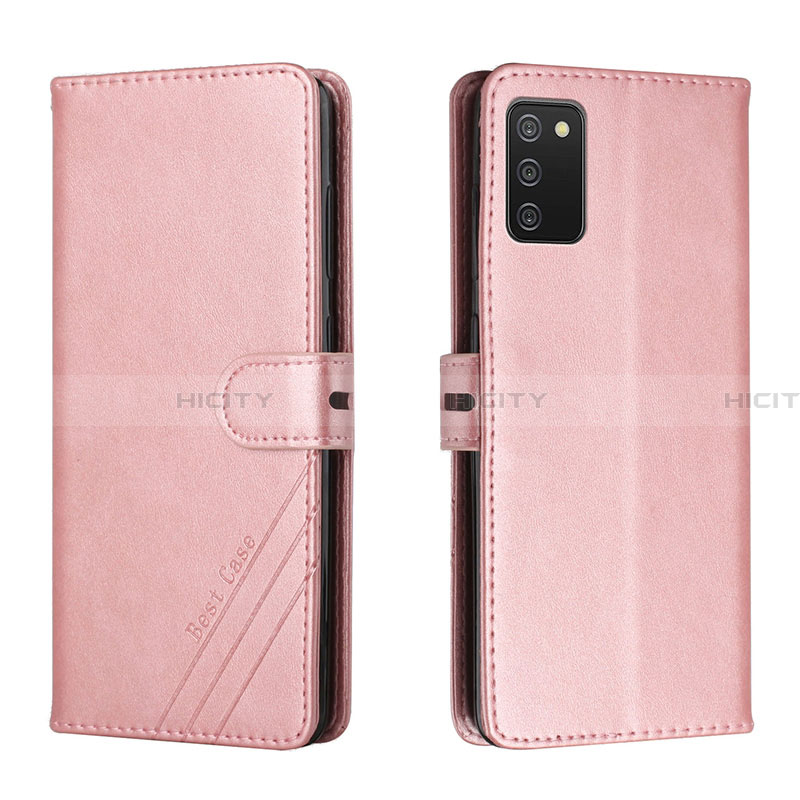 Handytasche Stand Schutzhülle Flip Leder Hülle H02X für Samsung Galaxy F02S SM-E025F Rosegold Plus