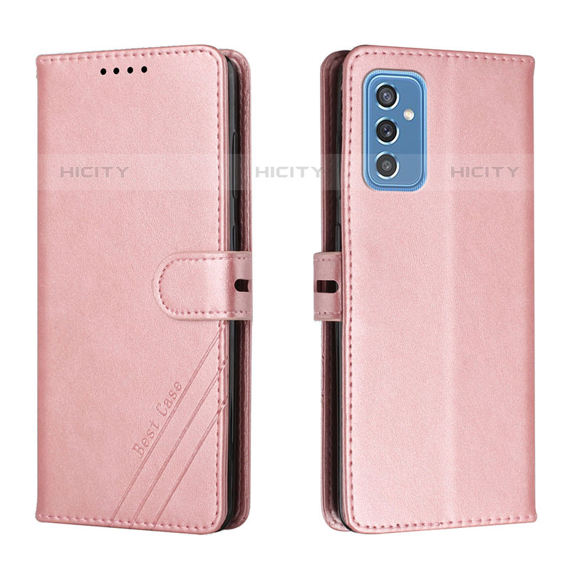 Handytasche Stand Schutzhülle Flip Leder Hülle H02X für Samsung Galaxy M52 5G Rosegold Plus