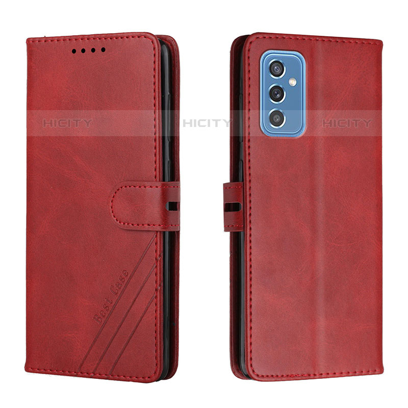 Handytasche Stand Schutzhülle Flip Leder Hülle H02X für Samsung Galaxy M52 5G Rot Plus