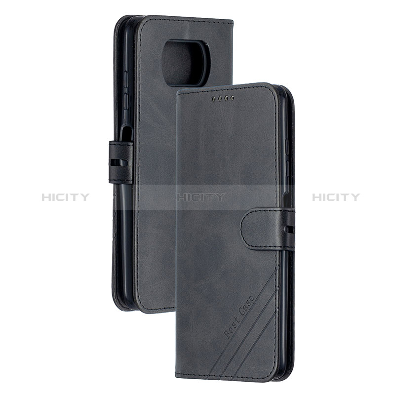 Handytasche Stand Schutzhülle Flip Leder Hülle H02X für Xiaomi Poco X3 Pro Schwarz