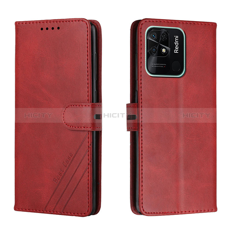 Handytasche Stand Schutzhülle Flip Leder Hülle H02X für Xiaomi Redmi 10 India Rot Plus