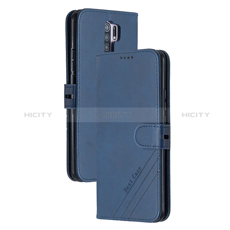 Handytasche Stand Schutzhülle Flip Leder Hülle H02X für Xiaomi Redmi 9 Blau Plus