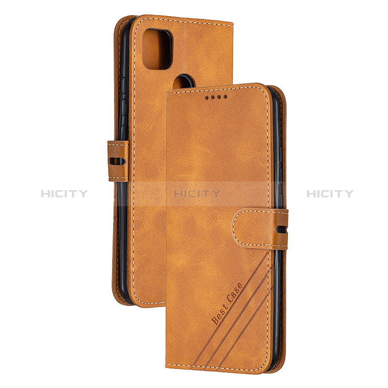 Handytasche Stand Schutzhülle Flip Leder Hülle H02X für Xiaomi Redmi 9 India Hellbraun Plus