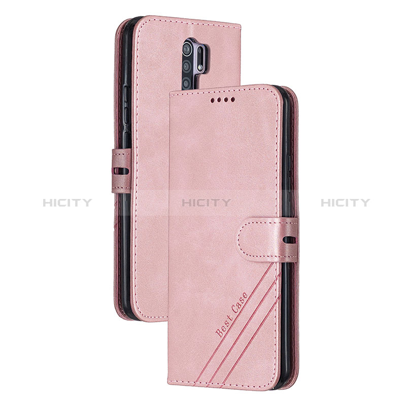 Handytasche Stand Schutzhülle Flip Leder Hülle H02X für Xiaomi Redmi 9 Rosegold