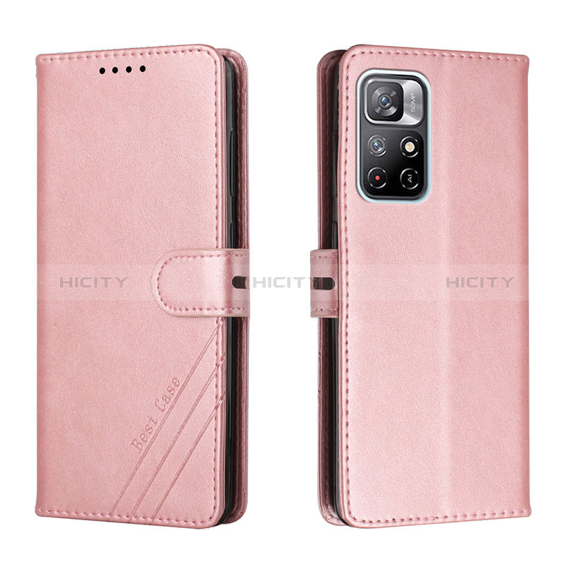 Handytasche Stand Schutzhülle Flip Leder Hülle H02X für Xiaomi Redmi Note 11T 5G Rosegold Plus