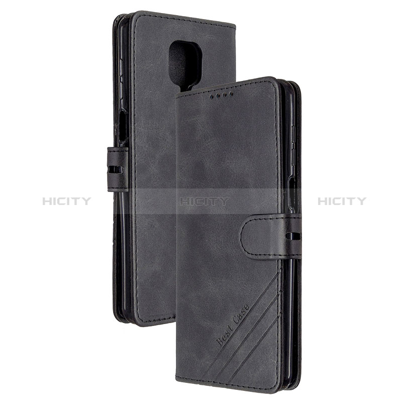 Handytasche Stand Schutzhülle Flip Leder Hülle H02X für Xiaomi Redmi Note 9 Pro Schwarz