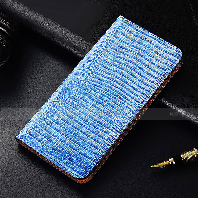 Handytasche Stand Schutzhülle Flip Leder Hülle H03 für Apple iPhone 13 Pro Max Hellblau