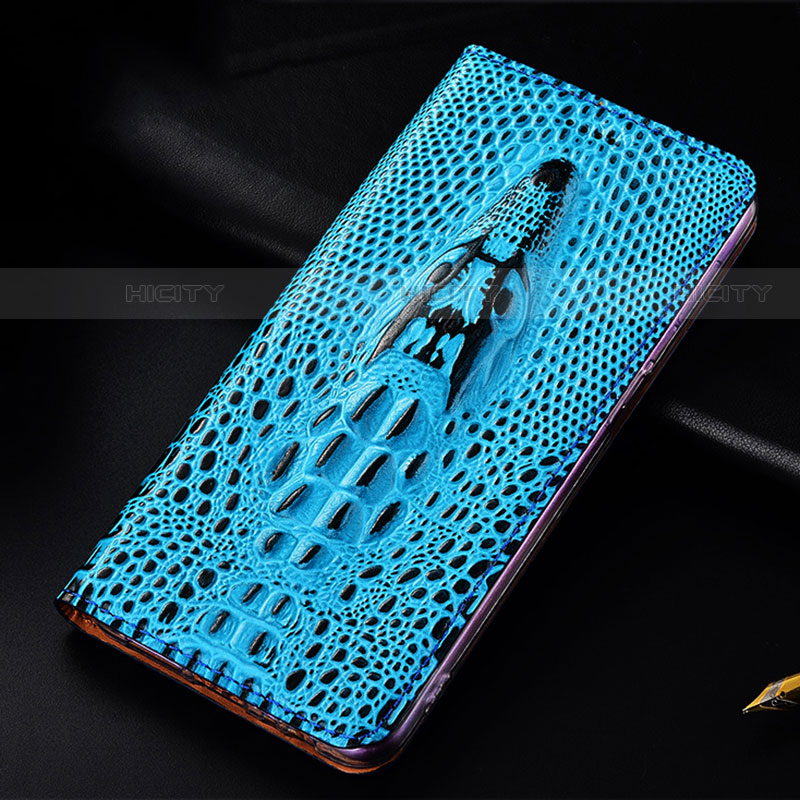 Handytasche Stand Schutzhülle Flip Leder Hülle H03P für Motorola Moto Edge 20 Pro 5G Hellblau