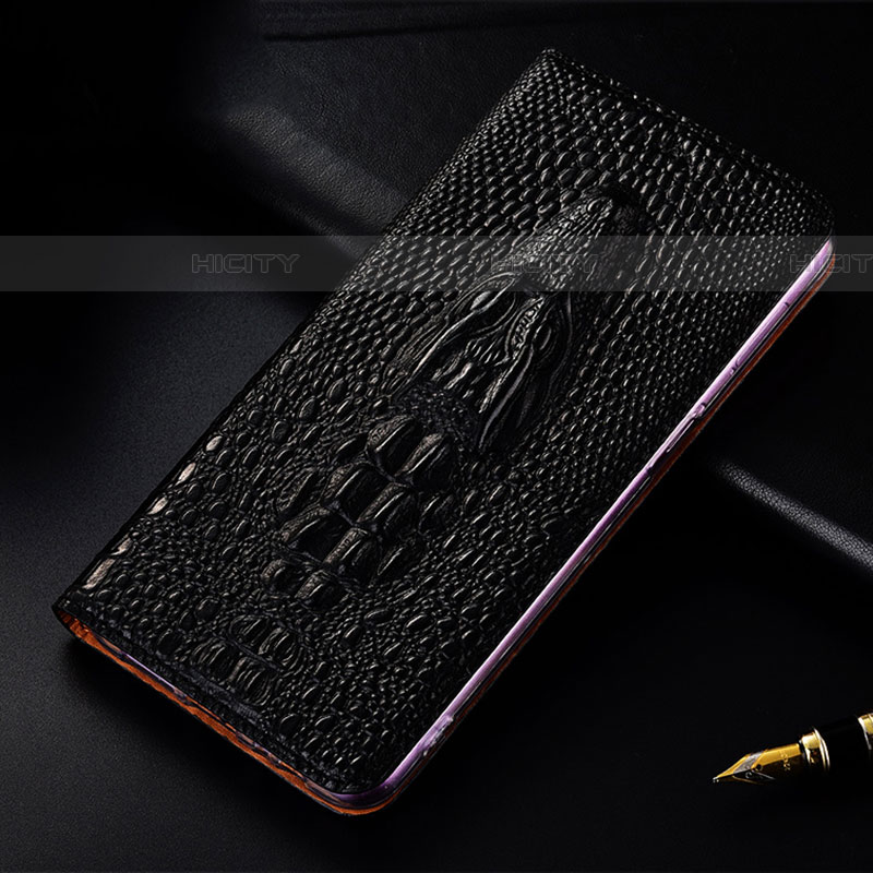 Handytasche Stand Schutzhülle Flip Leder Hülle H03P für Samsung Galaxy A32 5G Schwarz