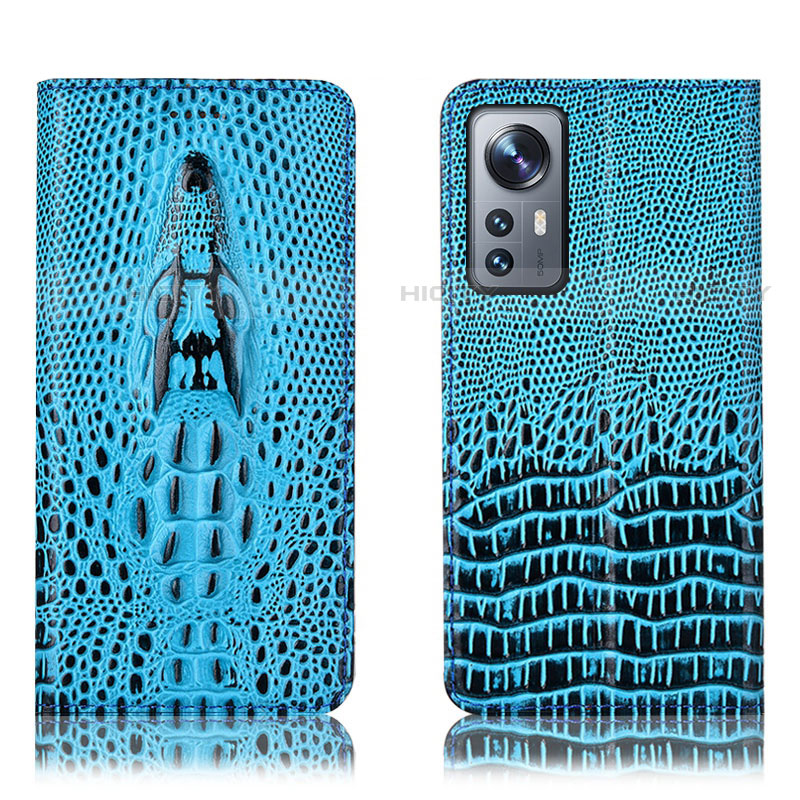 Handytasche Stand Schutzhülle Flip Leder Hülle H03P für Xiaomi Mi 12 Pro 5G Hellblau