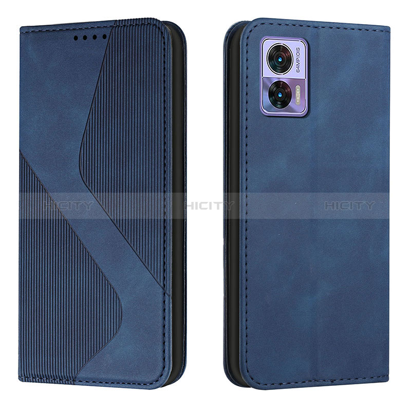 Handytasche Stand Schutzhülle Flip Leder Hülle H03X für Motorola Moto Edge 30 Lite 5G Blau