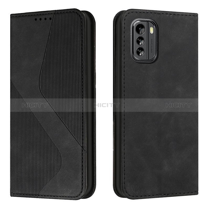 Handytasche Stand Schutzhülle Flip Leder Hülle H03X für Nokia G60 5G Schwarz