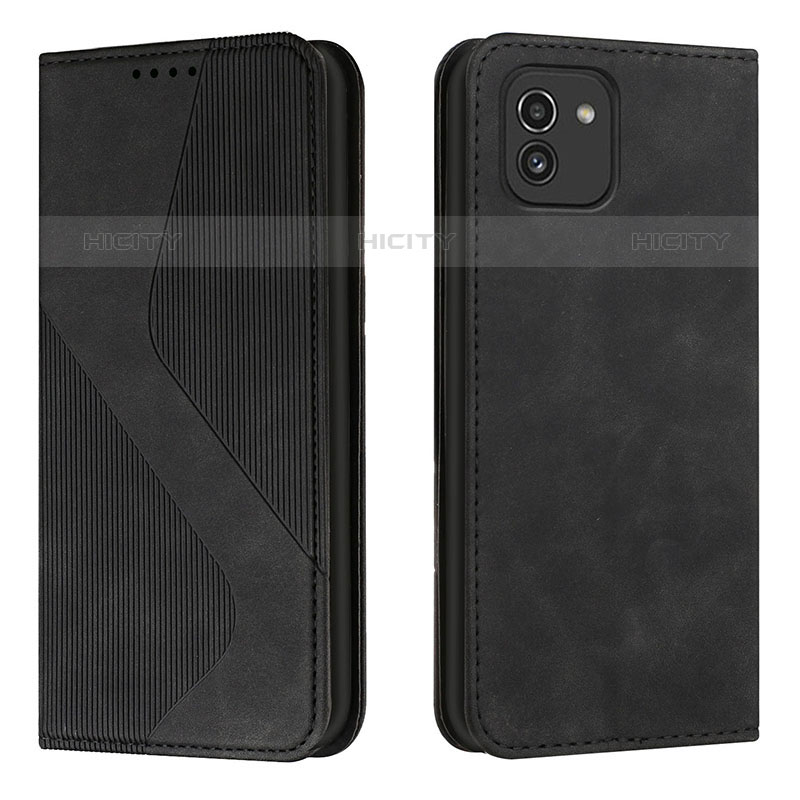 Handytasche Stand Schutzhülle Flip Leder Hülle H03X für Samsung Galaxy A03 groß