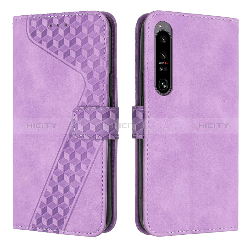 Handytasche Stand Schutzhülle Flip Leder Hülle H03X für Sony Xperia 1 IV SO-51C Violett Plus