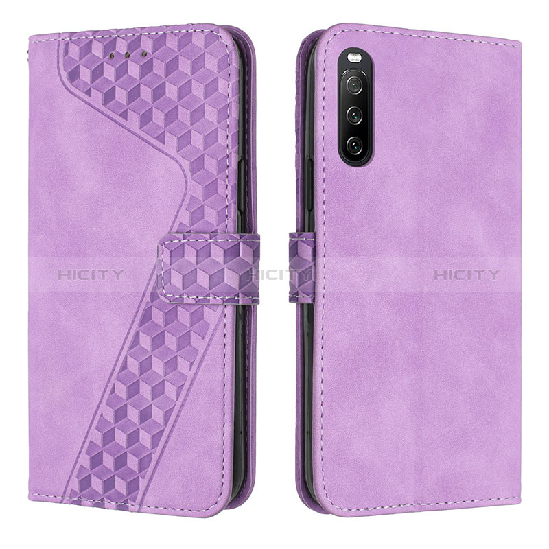 Handytasche Stand Schutzhülle Flip Leder Hülle H03X für Sony Xperia 10 IV SOG07 Violett