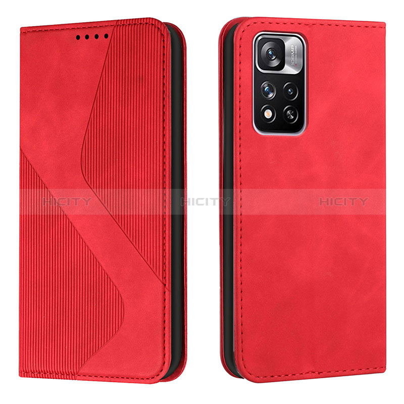 Handytasche Stand Schutzhülle Flip Leder Hülle H03X für Xiaomi Redmi Note 11 Pro+ Plus 5G Rot Plus