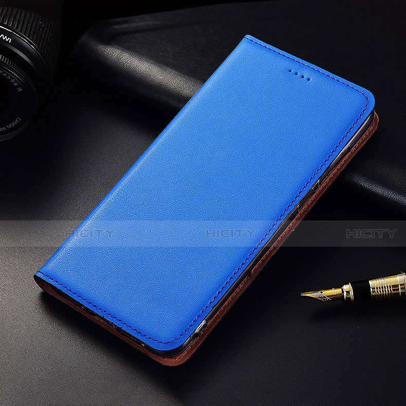 Handytasche Stand Schutzhülle Flip Leder Hülle H04 für Apple iPhone 15 Blau