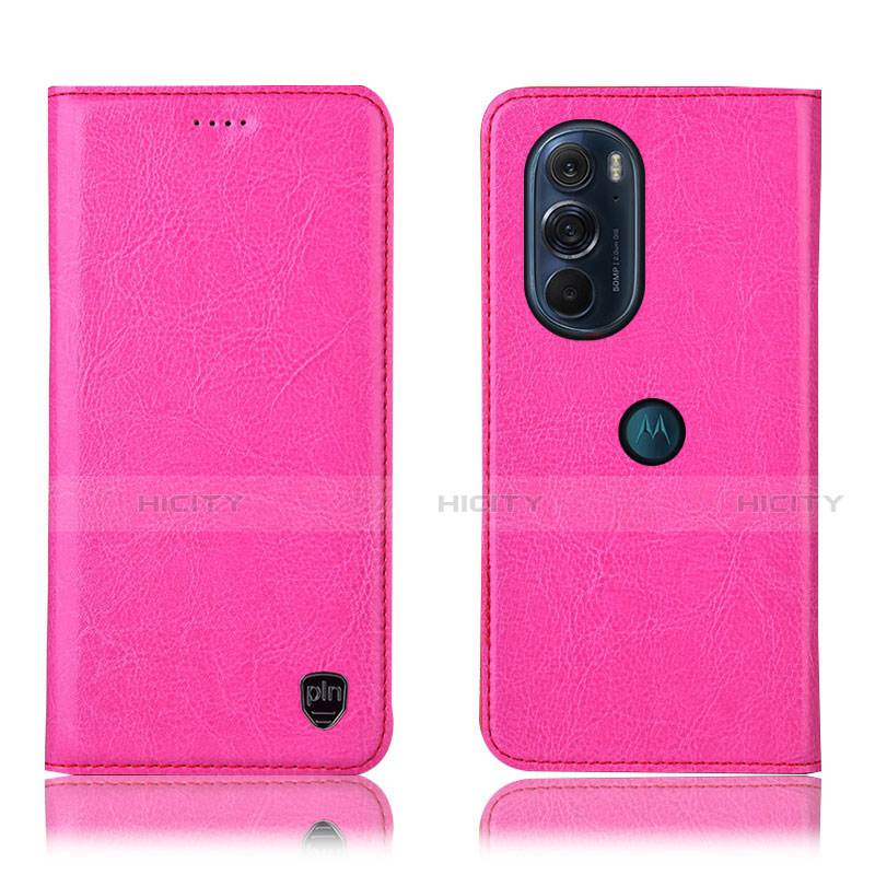 Handytasche Stand Schutzhülle Flip Leder Hülle H04P für Motorola Moto Edge 30 Pro 5G Pink