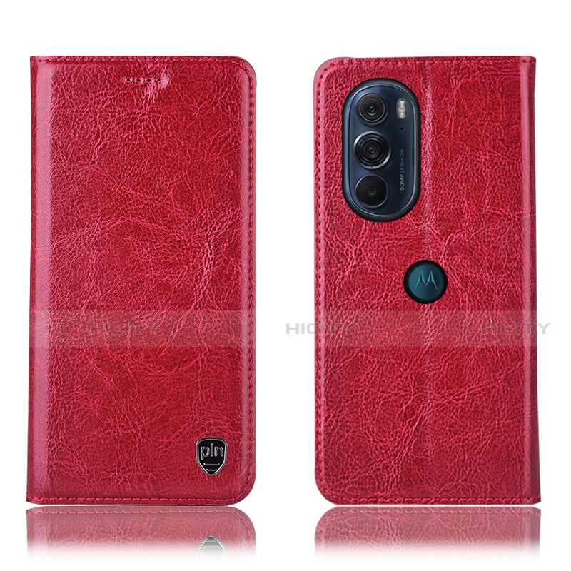 Handytasche Stand Schutzhülle Flip Leder Hülle H04P für Motorola Moto Edge 30 Pro 5G Rot Plus