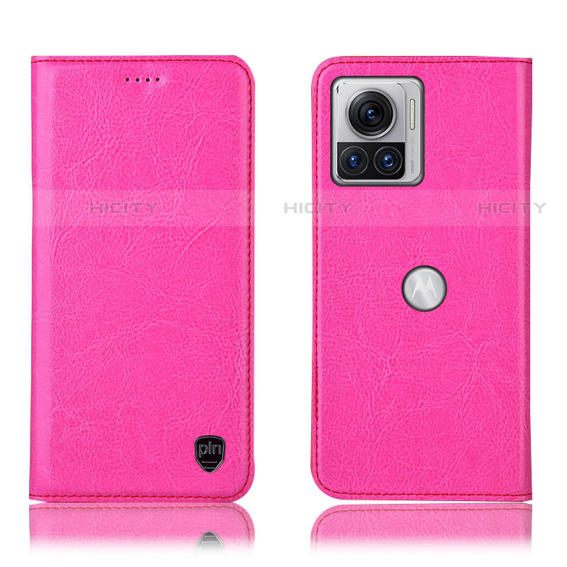 Handytasche Stand Schutzhülle Flip Leder Hülle H04P für Motorola Moto Edge 30 Ultra 5G Pink Plus