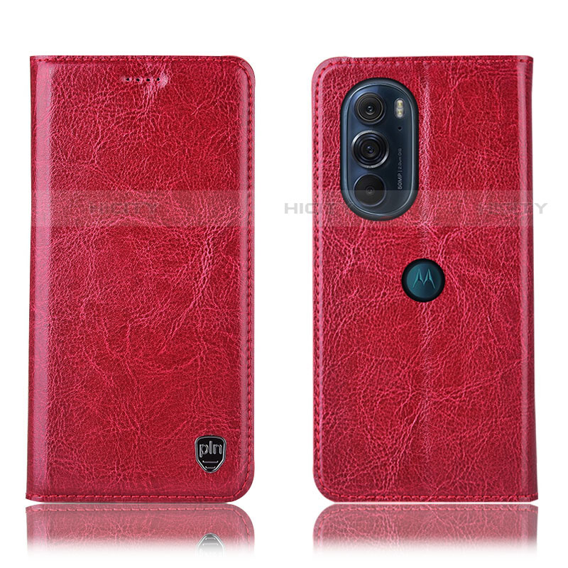 Handytasche Stand Schutzhülle Flip Leder Hülle H04P für Motorola Moto Edge Plus (2022) 5G Rot