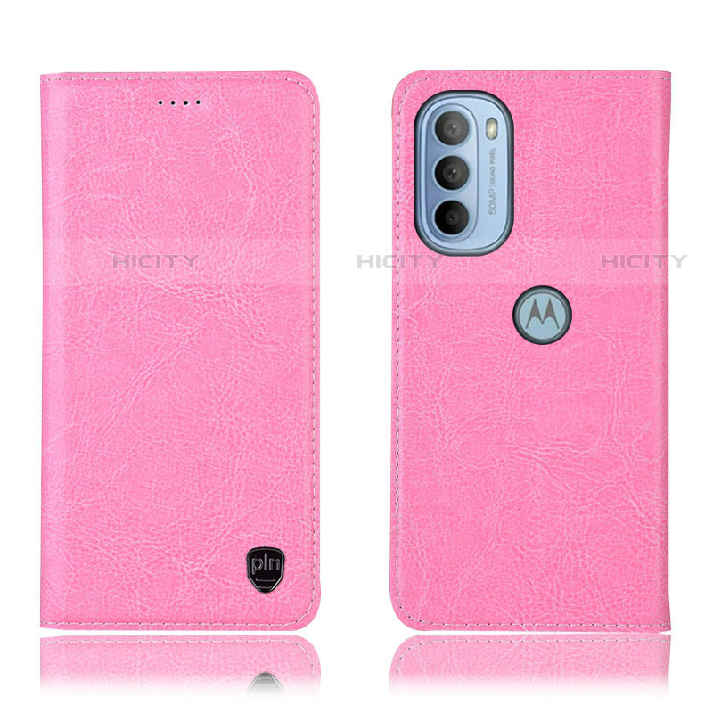 Handytasche Stand Schutzhülle Flip Leder Hülle H04P für Motorola Moto G31 Rosa Plus