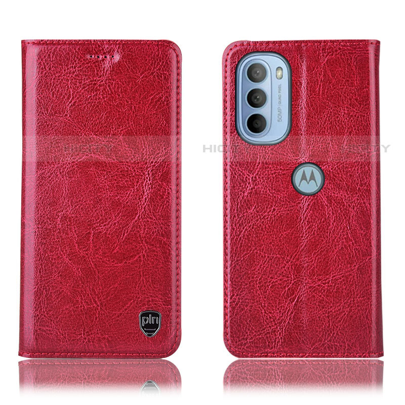 Handytasche Stand Schutzhülle Flip Leder Hülle H04P für Motorola Moto G41 Rot Plus