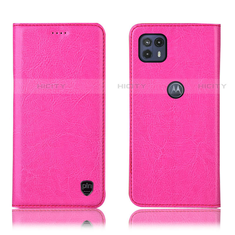 Handytasche Stand Schutzhülle Flip Leder Hülle H04P für Motorola Moto G50 5G Pink Plus