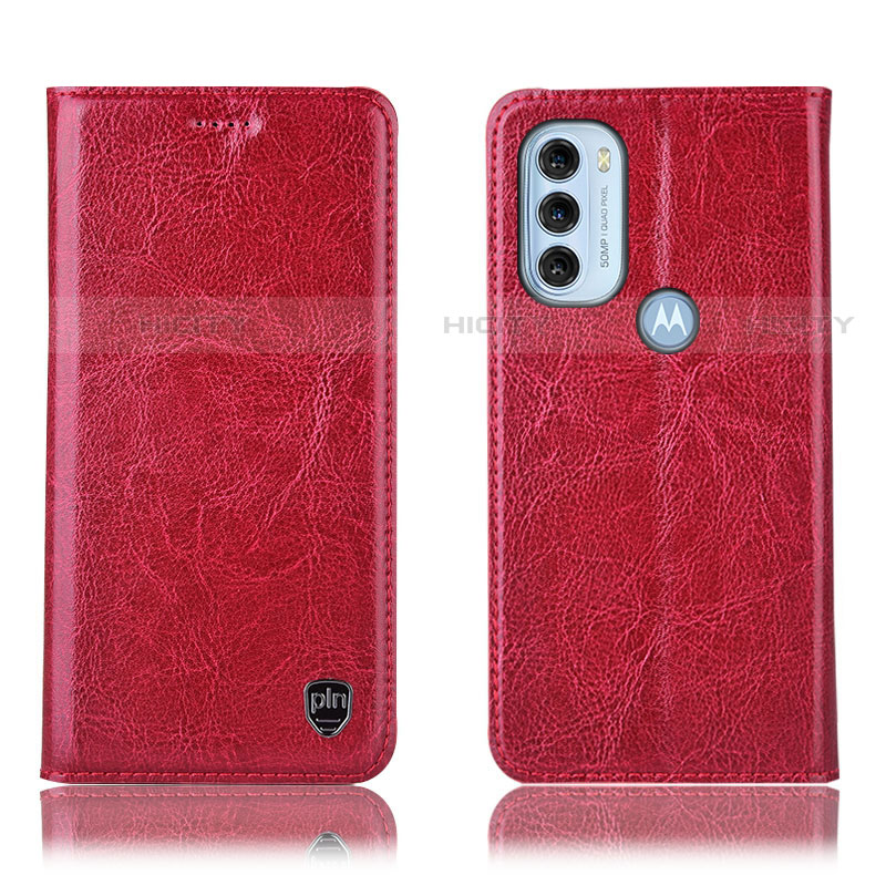 Handytasche Stand Schutzhülle Flip Leder Hülle H04P für Motorola Moto G71 5G Rot