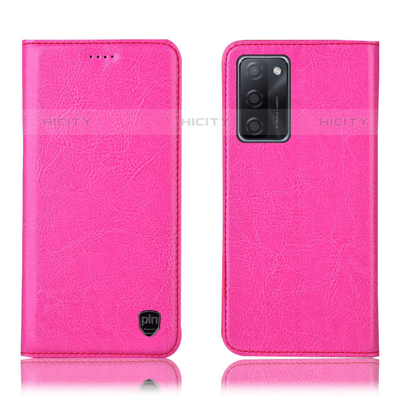 Handytasche Stand Schutzhülle Flip Leder Hülle H04P für Oppo A55S 5G Pink