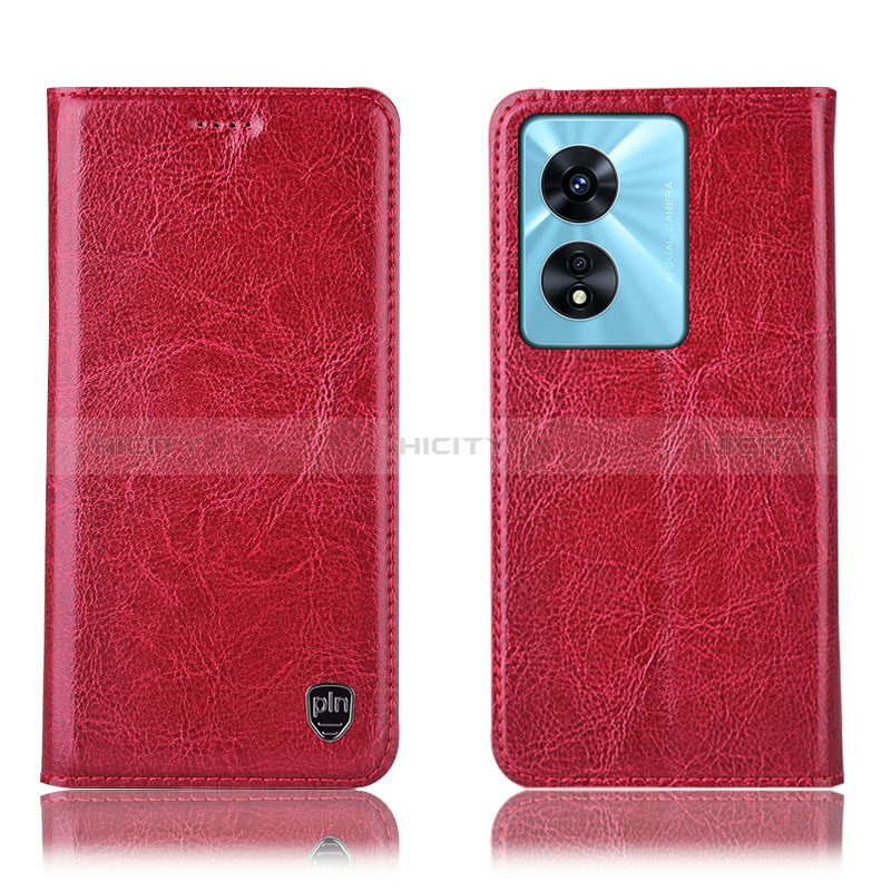 Handytasche Stand Schutzhülle Flip Leder Hülle H04P für Oppo A58x 5G Rot