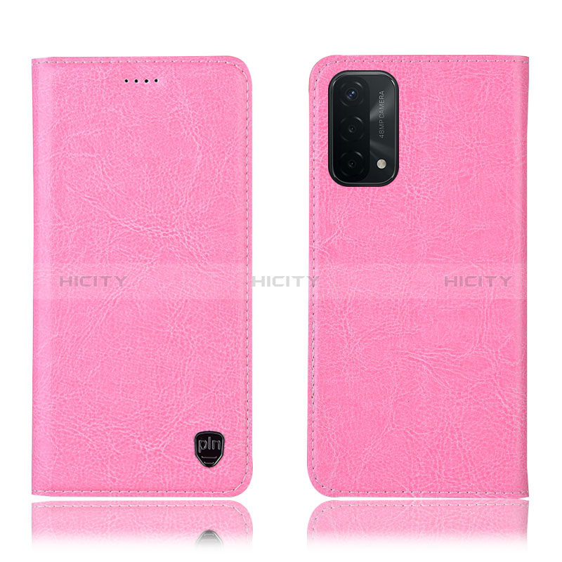 Handytasche Stand Schutzhülle Flip Leder Hülle H04P für Oppo A74 5G Rosa