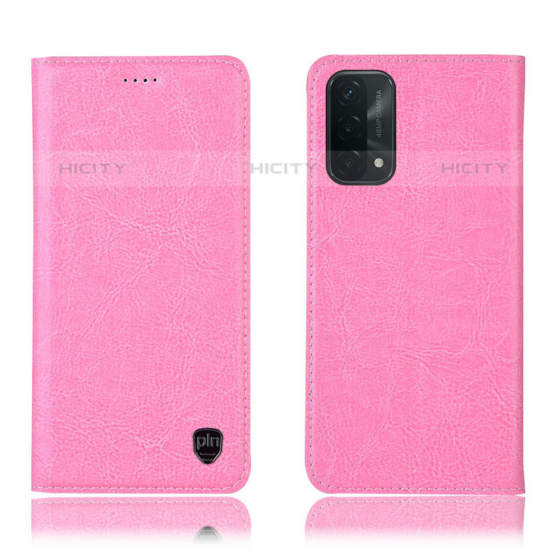 Handytasche Stand Schutzhülle Flip Leder Hülle H04P für Oppo A93 5G Rosa