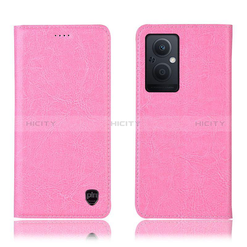 Handytasche Stand Schutzhülle Flip Leder Hülle H04P für Oppo A96 5G Rosa