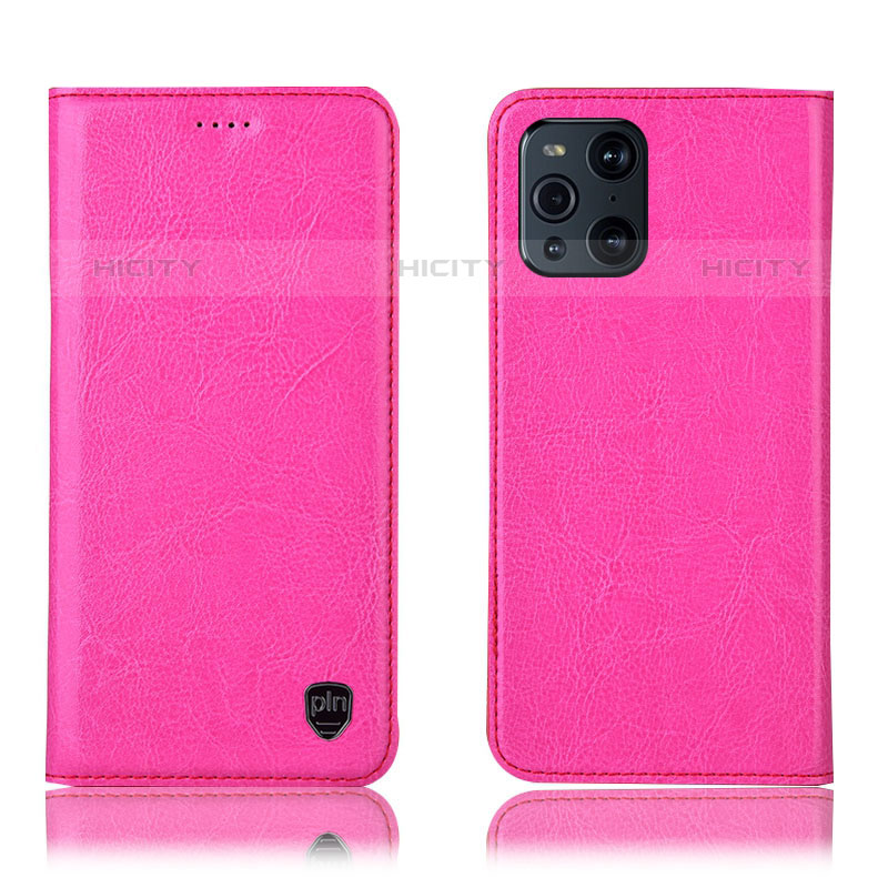 Handytasche Stand Schutzhülle Flip Leder Hülle H04P für Oppo Find X3 Pro 5G Pink