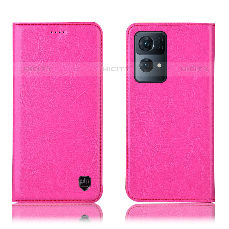 Handytasche Stand Schutzhülle Flip Leder Hülle H04P für Oppo Reno7 Pro 5G Pink Plus