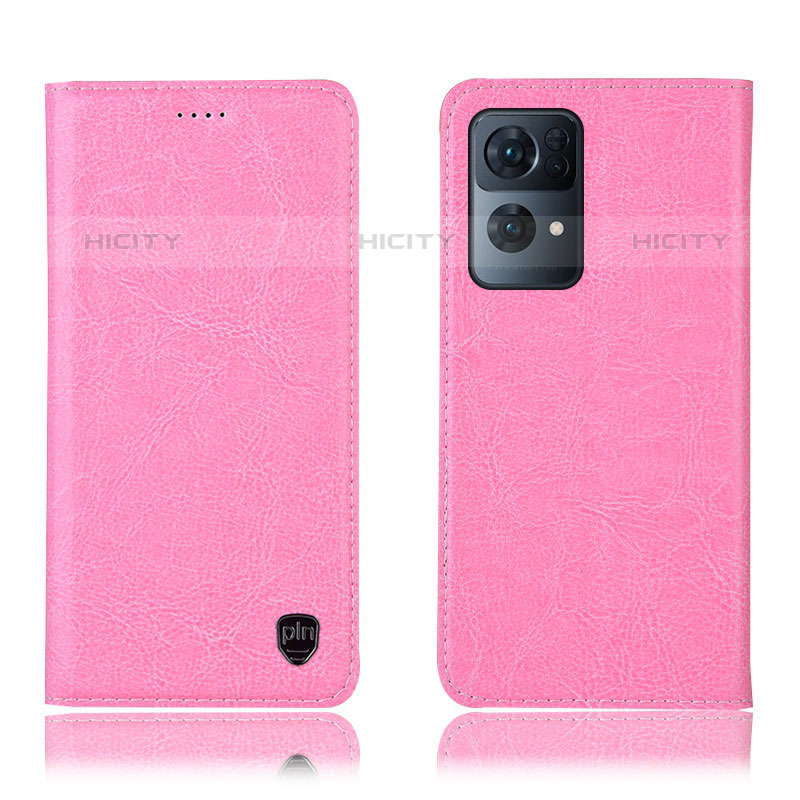 Handytasche Stand Schutzhülle Flip Leder Hülle H04P für Oppo Reno7 Pro 5G Rosa