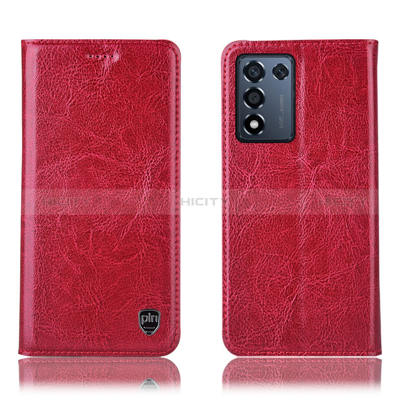 Handytasche Stand Schutzhülle Flip Leder Hülle H04P für Realme Q3t 5G Rot