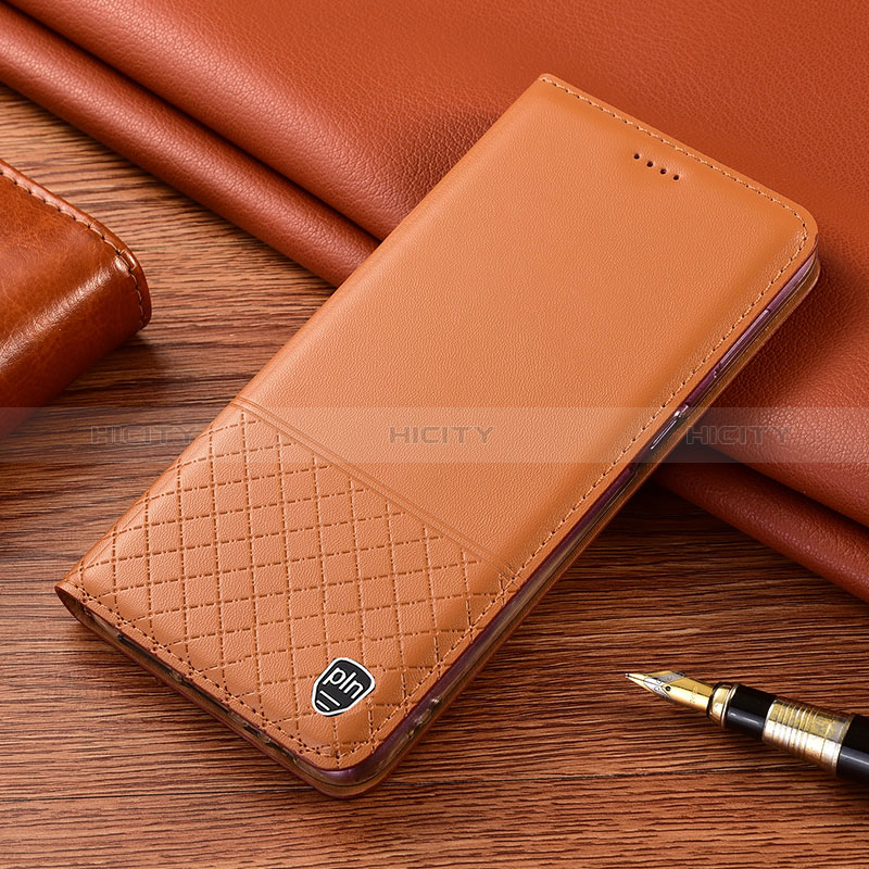 Handytasche Stand Schutzhülle Flip Leder Hülle H04P für Samsung Galaxy S24 5G Orange