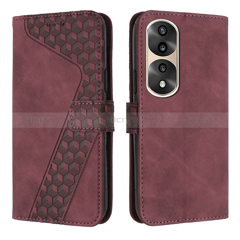 Handytasche Stand Schutzhülle Flip Leder Hülle H04X für Huawei Honor 70 Pro 5G Rot Plus