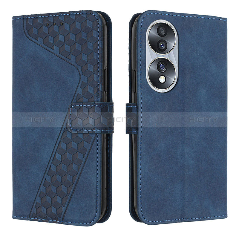 Handytasche Stand Schutzhülle Flip Leder Hülle H04X für Huawei Honor X7b Blau