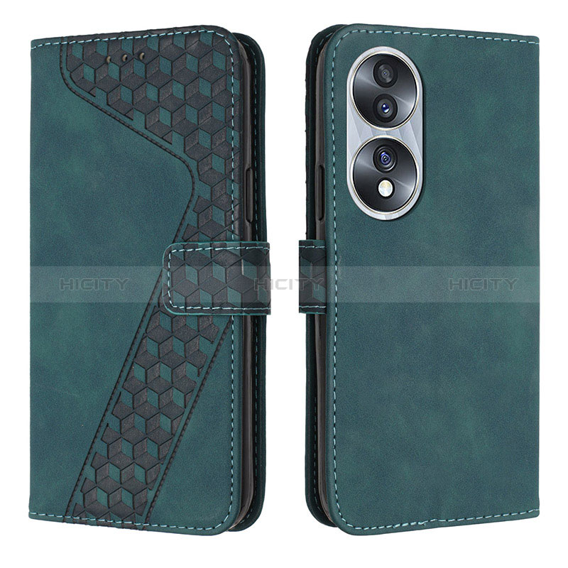 Handytasche Stand Schutzhülle Flip Leder Hülle H04X für Huawei Honor X7b Grün