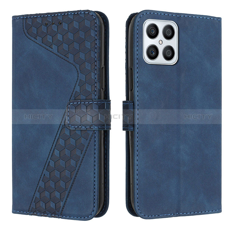 Handytasche Stand Schutzhülle Flip Leder Hülle H04X für Huawei Honor X8 4G Blau