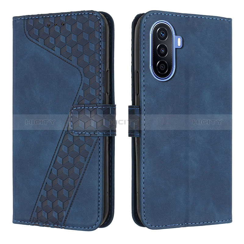 Handytasche Stand Schutzhülle Flip Leder Hülle H04X für Huawei Nova Y70 Blau