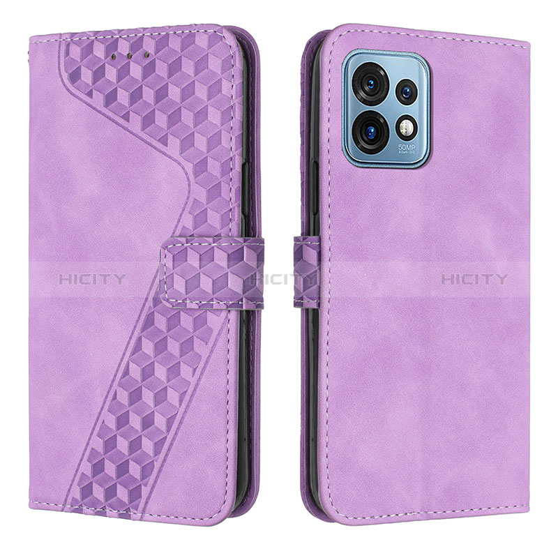 Handytasche Stand Schutzhülle Flip Leder Hülle H04X für Motorola Moto Edge 40 Pro 5G Violett