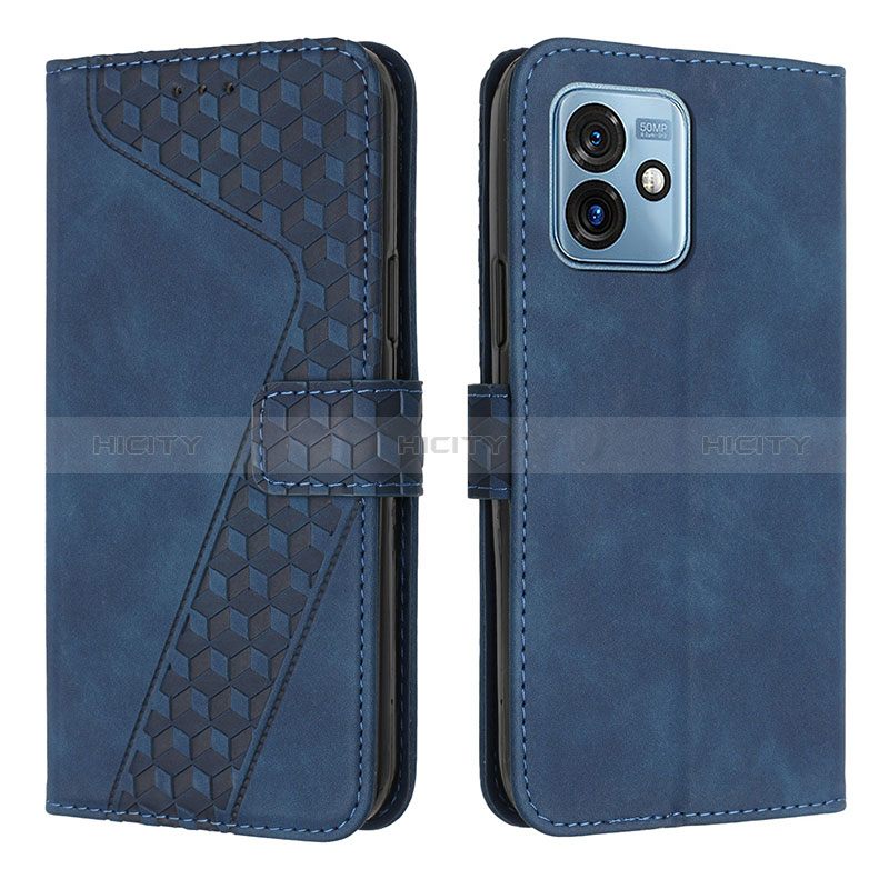 Handytasche Stand Schutzhülle Flip Leder Hülle H04X für Motorola Moto G 5G (2023) Blau