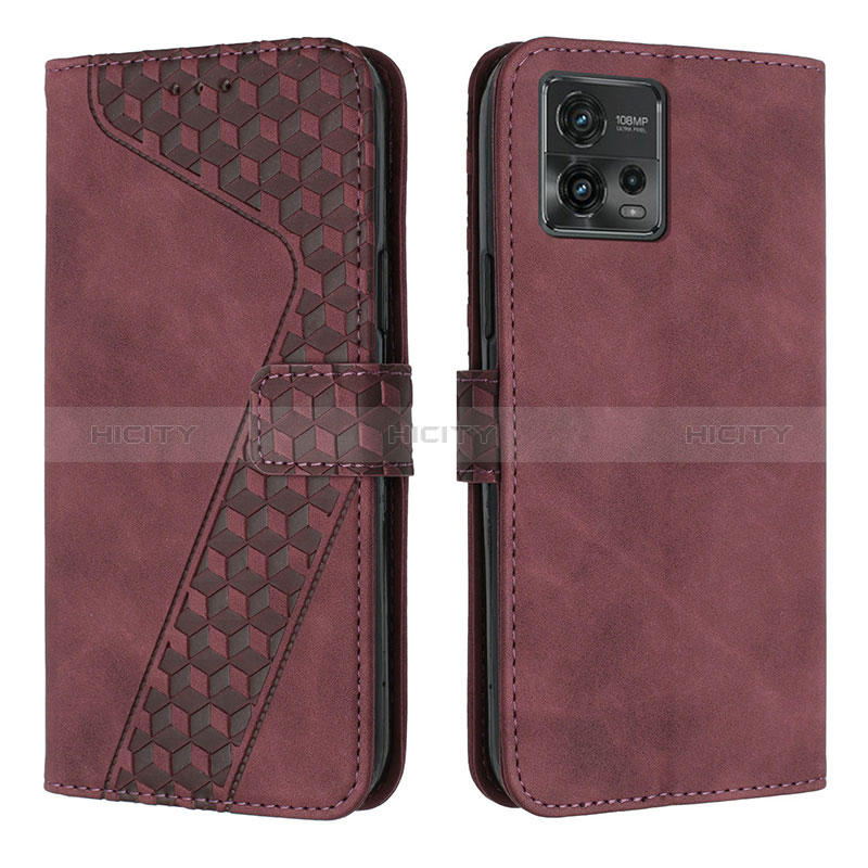 Handytasche Stand Schutzhülle Flip Leder Hülle H04X für Motorola Moto G72 Rot