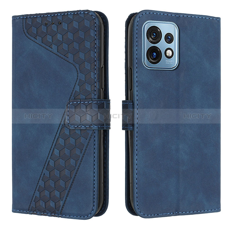 Handytasche Stand Schutzhülle Flip Leder Hülle H04X für Motorola Moto X40 5G Blau