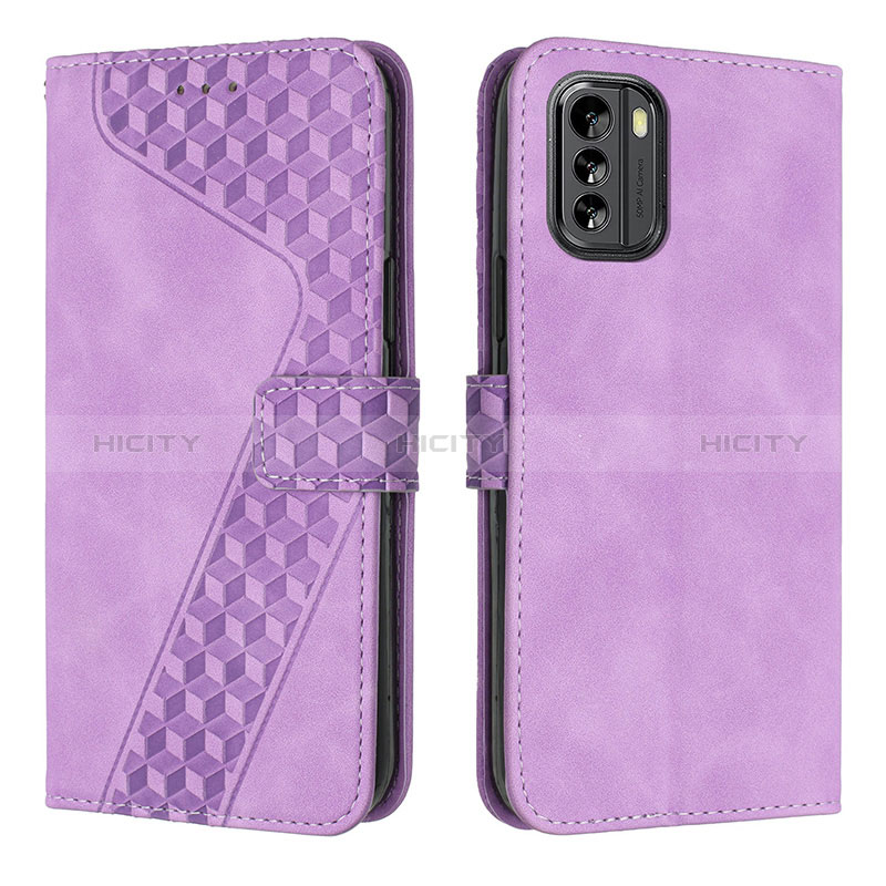 Handytasche Stand Schutzhülle Flip Leder Hülle H04X für Nokia G60 5G Violett